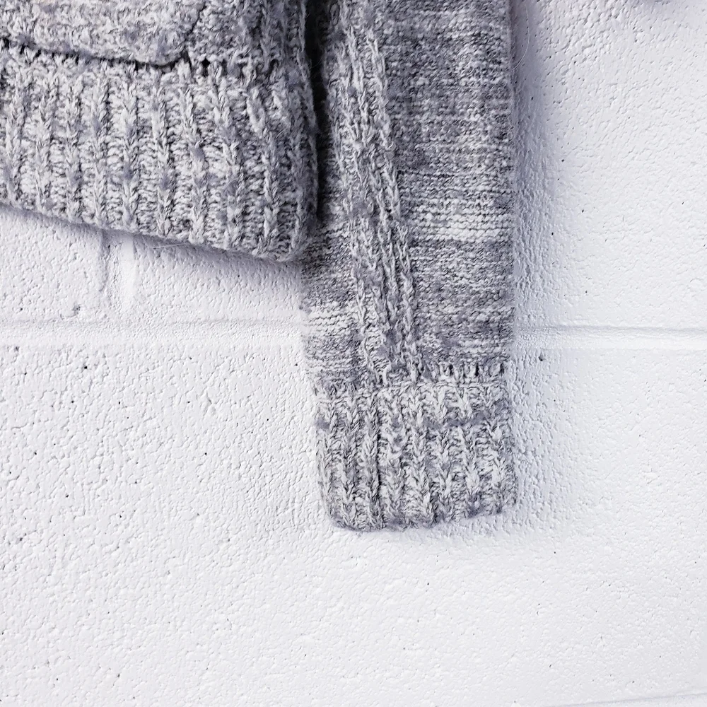 Free People In My Pocket Cropped Knit Ribbed Sweater‎ Gray Size Medium